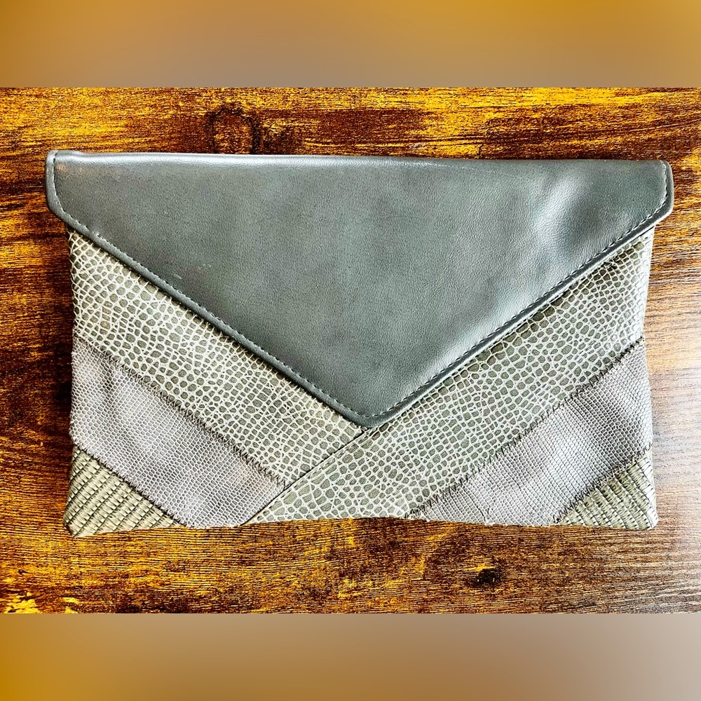 Faux Leather / Vegan Leather Gray Clutch